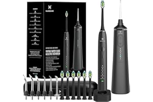 HUACO CARE Upgraded Model Water flosser and Electric Toothbrush Combo-5 Brushing & Flossing Mode-Game-Changer for Your Oral Care Routine.2-in-1 Oral Clean Kit-for Teeth Cleaning and Gum Health