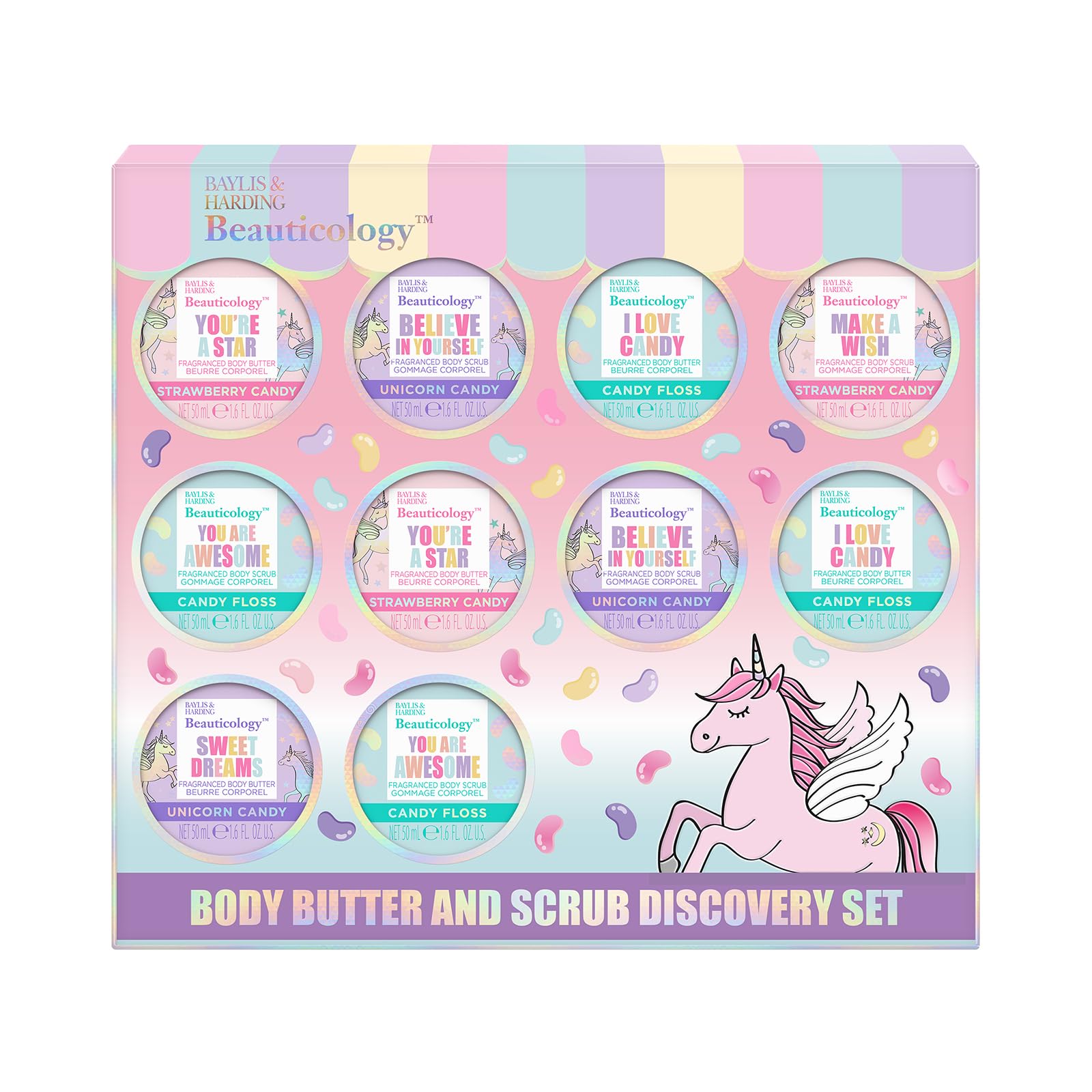 Baylis & Harding Beauticology Candy Body Scrub & Butter Discovery Gift Set (Pack of 1) - Vegan Friendly