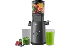 Juicer Machines, Cold Press Juicer with 5.3" Extra Large Feed Chute & Powerful AC Motor, Fits Whole Fruits & Vegetables, High