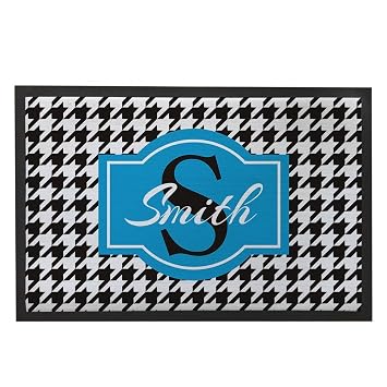 Personalisiert Fussmatten Outdoor Mit Namen Schwarz Geometrische