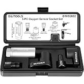 BILITOOLS O2 Sensor Socket Set, Oxygen Sensor Removal Tool Kit | 5 Piece O2 Sensor Tool 1/2" &amp; 3/8" Drive x 22mm (7/8") Oxygen Socket Wrench