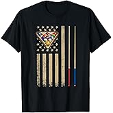 Vintage Billiard American Flag Pool Player T-Shirt