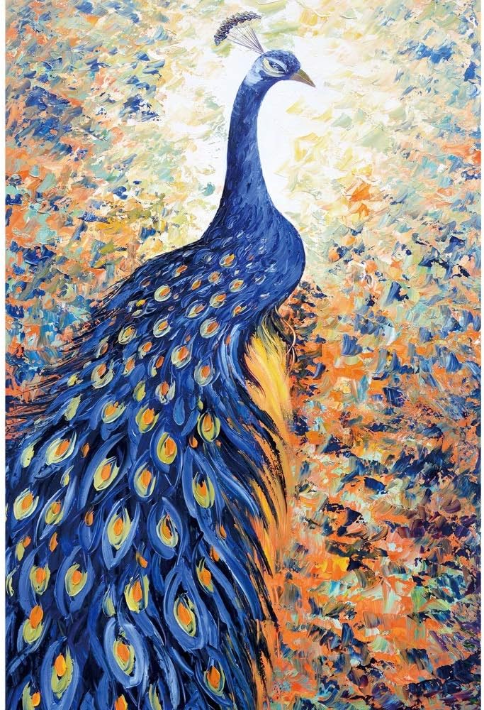 Lupovin 300/500/1000 pcs Wooden Puzzle, Blue Peacock Animal Puzzle, Adult Decompression Children's Educational Toy Decoration Painting Birthday Gift (Size : 300pcs)