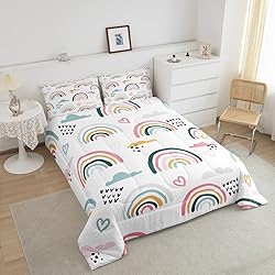 Rainbow Comforter Set Cartoon Rainbow Bedding Set