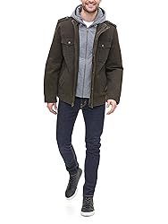 Levi's mens Washed Cotton Hooded Military