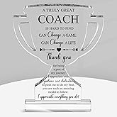 Yousoontic Valentines Coach Gifts Thank You Gifts for Softball Coach Women Men Acrylic Trophy Plaque Appreciation Football Soccer Baseball Gift Table Decor