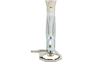 EISCO Meker Burner, Natural Gas - High Temperature Flame - Suitable for use with Natural Gas - Highly Stable Octagonal Base