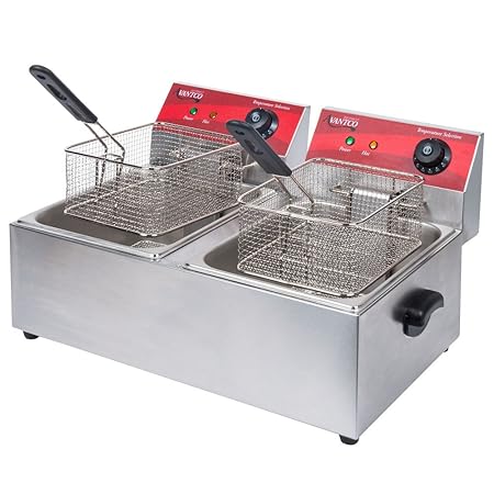 Commercial Fryers Electric Countertop Deep Fryer 3300w Dual Tank