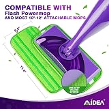 AIDEA 4pk Microfiber Mop Pads for Swiffer WetJet, Reusable Washable 11.6x5.5" view 2
