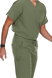 Hey Collection Men Stretch Scrubs Set V-Neck Scrub