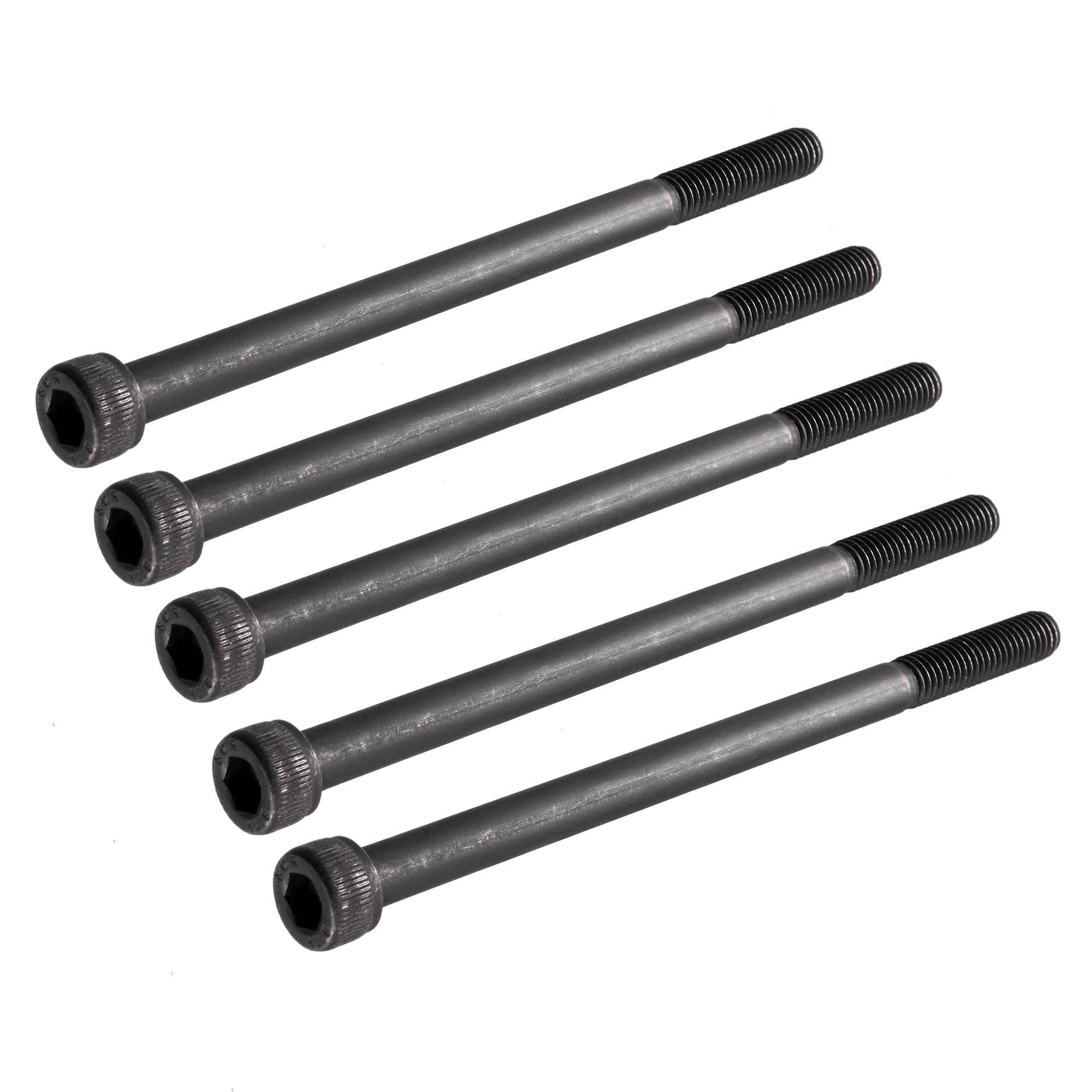 Sourcingmap M6 x 100mm Alloy Steel 12.9 Grade Hex Socket Head Cap Machine Screw Bolt 5PCS