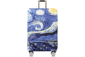 TRAVELKIN MORE THAN TRAVEL TRAVEL KIN Thickened Luggage Cover ，Washable Travel Gear Cover，18/24/28/32 Inch Suitcase Spandex Protective Cover (L(25"-28" luggage), Starry Night)