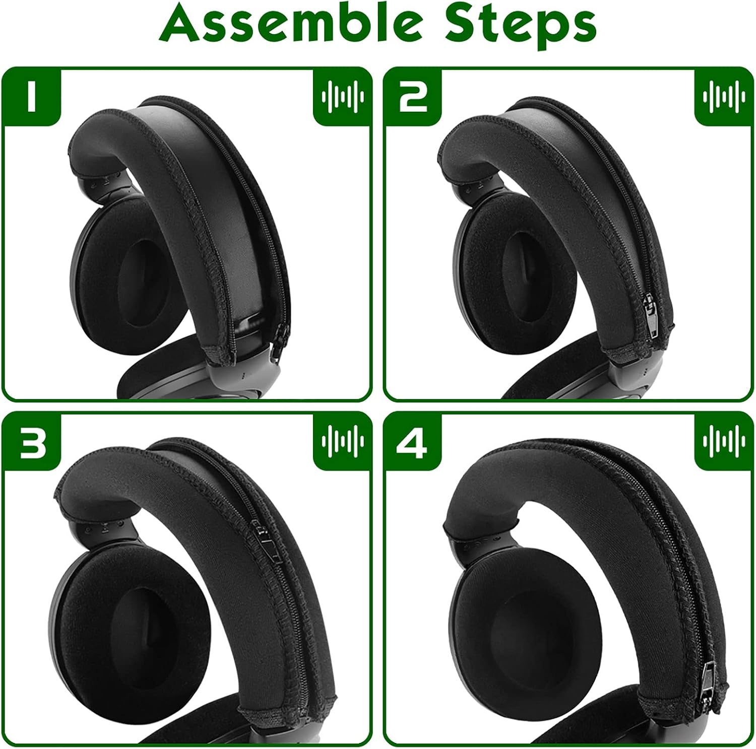 Geekria Flex Fabric Headband Cover Compatible with Sennheiser HD598, HD579, HD559, HD558 Headphones, Replacement Repair Part - Image 5