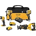 DEWALT 20V MAX* XR Cordless 4-Tool Combo Kit 4 TOOL COMBO KIT (DCK449E1P1)