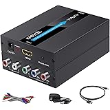 EASYCEL HDMI to Component Converter, 1080P Aluminum HDMI to RGB Converter, HDMI to YPbPr 5RCA Converter Adapter with Scaler F