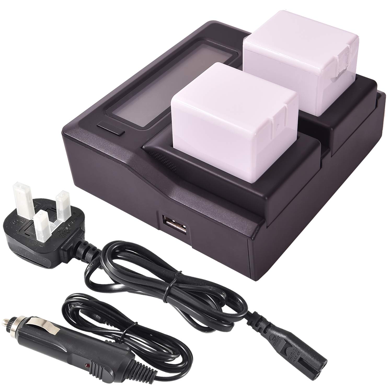 A1(A1B) DSTE Replacement Battery (2-Pack) and Rapid LCD Dual Charger Compatible for Arlo Pro Battery,Pro 2 Battery(VMA4400)