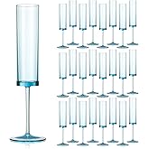 24 Pack Acrylic Blue Champagne Glasses 5.4 OZ Cocktail Glasses Classy Champagne Flutes Blue Wedding Toasting Glasses Wedding Table Decorations Bachelorette Parties Bridal Shower Decorations