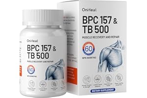 BPC 157 and TB 500 Capsules, supports muscle growth, tissue repair, strength, non-GMO, gluten-free, 60 Capsules