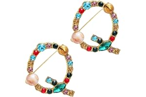 GAFARIO Initial Letter Brooch Bling Pin Jewelry Xmas Present Crystal Pearl Brooches Christmas Gift