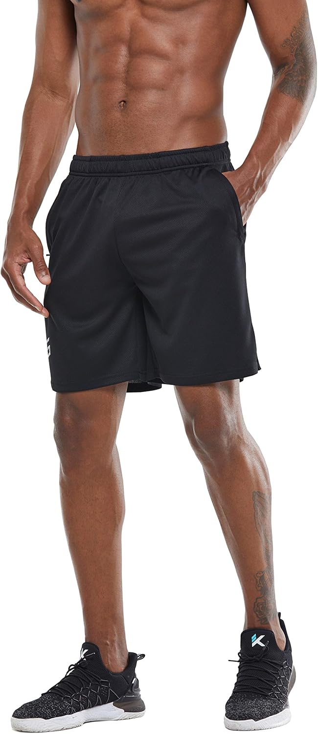 G Gradual Men's 7" Workout Running Shorts Quick Dry Lightweight Gym Shorts with Zip Pockets: Clothing