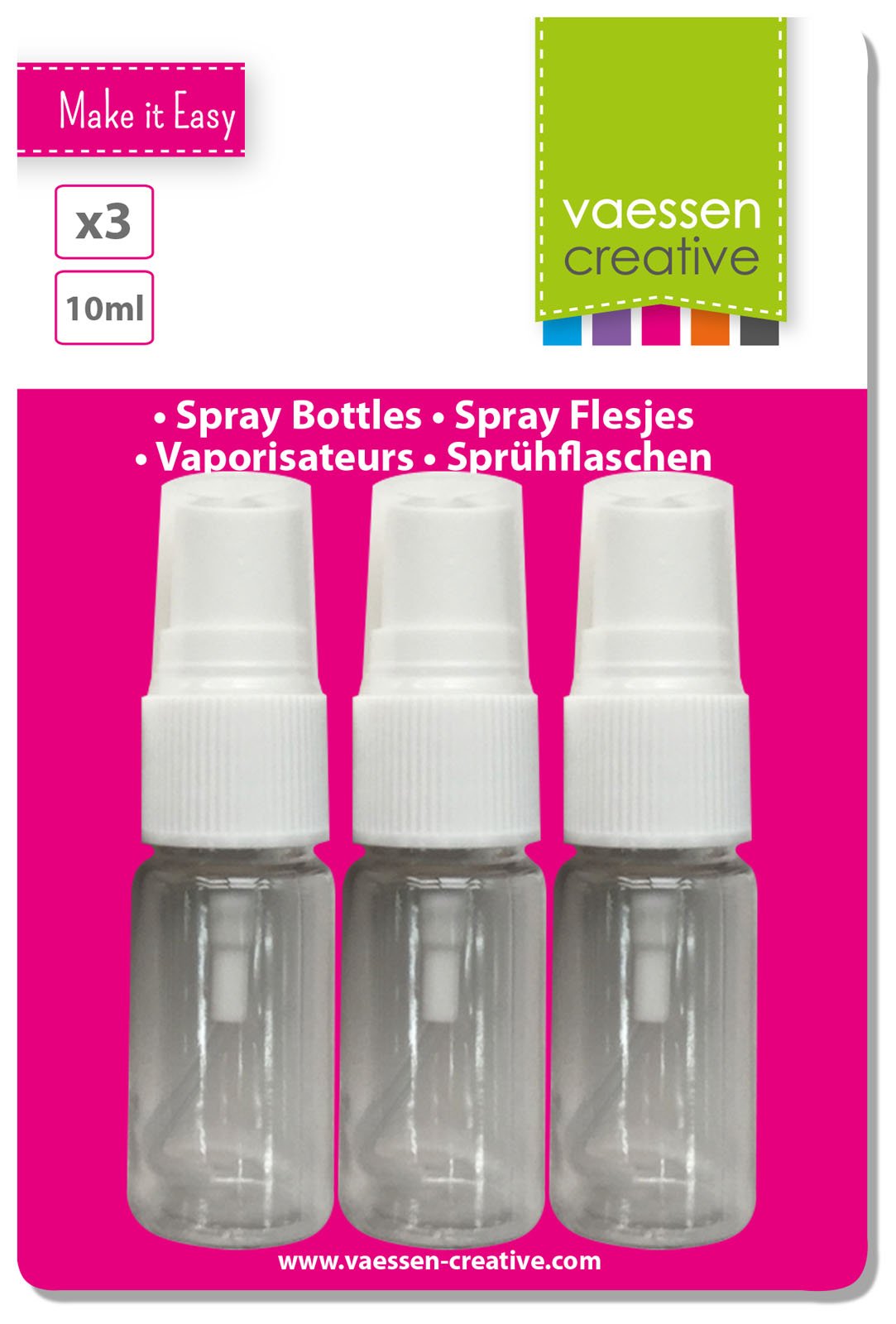 Vaessen Creative spary bottles-10 ml, 8x2.4x2.2 cm