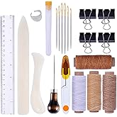 24 Pcs Bookbinding Tool Kit, Book Binding Kit Premium Sewing Tools for Leather, Handmade Books and Paper DIY Bookblind Set, I