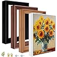 Canvas Floater Frames Kit 1.25" Deep Floating Frame Wall Art Decor Finished Canvas Panels & Stretched Canvas Boards(8"x8",Dark Borwn)