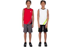 Hind 4-Piece Boys Basketball Shorts and Muscle Athletic Shirt Tank Top Jersey