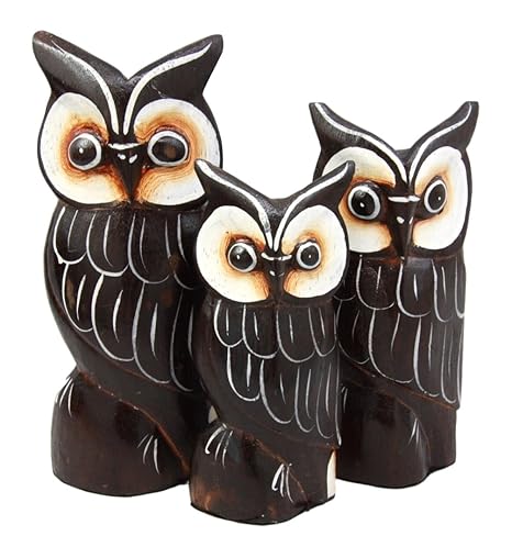 Amazon Com Balikraft Hand Made Wood Artisans Burung Hantu Brown