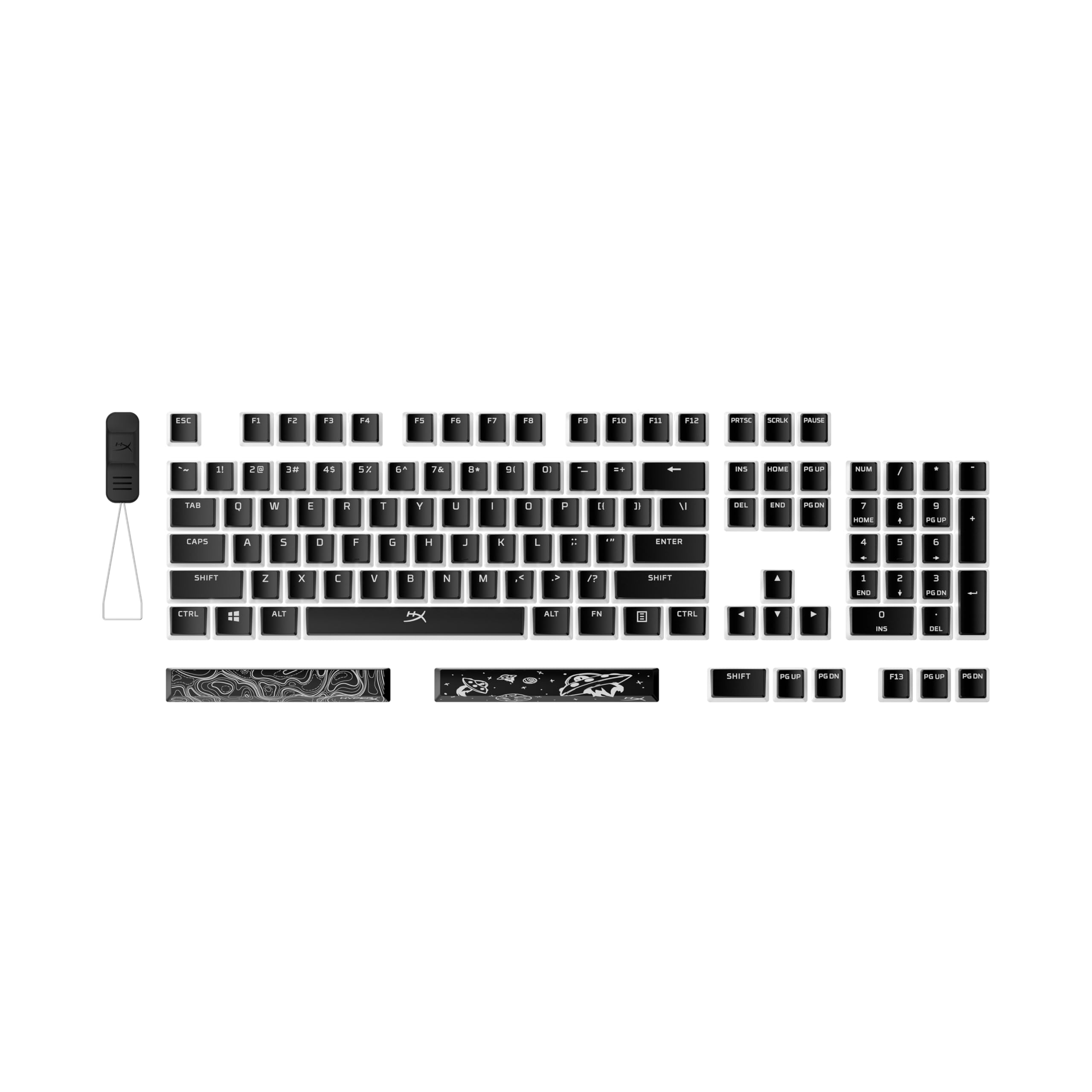 Photo 1 of HyperX Pudding Keycaps 2 - Full Key Set - PBT - 112 Keys - Black