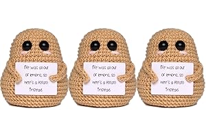 DICHA Positive Potato Bulk-Spreading Joy and Good Vibes - Cute and Funny Emotional Support Gift for Friends Party Decoration Encouragement-No Glue and Washable-Yellow (3Pack)