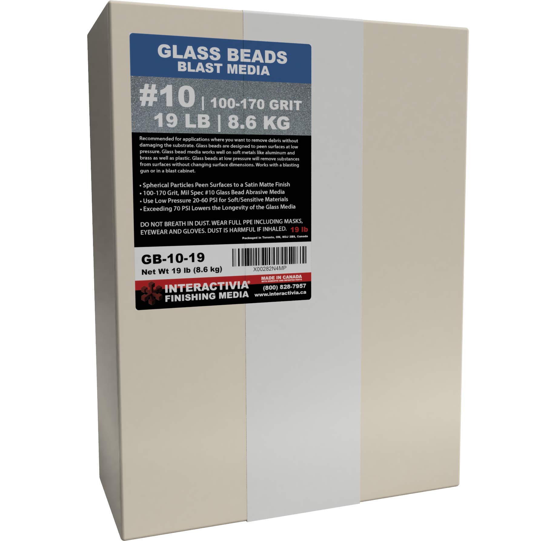 Photo 1 of #10 Glass Beads - 19 lb or 8.6 kg - Blasting Abrasive Media (Extra Fine) 100-170 Mesh or Grit - Spec No 10 for Blast Cabinets Or Sand Blasting Guns - Small Beads for Cleaning and Finishing