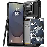 VRS DESIGN Damda Glide DuoGuard for Galaxy S25 Ultra Case (2025), Premium Sturdy Fully Covered Camera Lens Protection Cover Card Holder Wallet Case (Camo Navy)