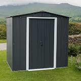 Duramax ECO 6 x 6 Metal Garden Storage Shed Anthracite view 2