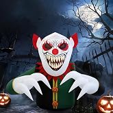 7.5 FT Clown Halloween Outdoor Inflatable Decoration, Outdoor Decoration with LED Lights, Holiday Inflatable Decoration for Outdoor Patio, Garden, Lawn