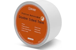 i frmmy Removable Clear Double Sided Sticky Tape- No Residue, 2 Inches x 20 Yards