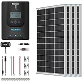 【New Version】 Renogy Premium 400 Watt 12 Volt Solar Kit 4 Pcs 100W Panel+40A MPPT Charge Controller+ Bluetooth Module Fuse+ M