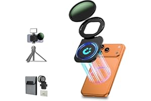 JJC 67mm ND Filter for iPhone, Magnetic Lens Filter Mount with ND2-128 Variable ND Filter Compatible with iPhone Air 17 16 15
