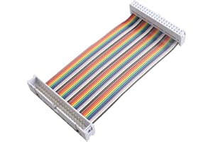 ZDE Male to Female GPIO Flat Ribbon Cable 40pin Breadboard Rainbow Jumper Wire 10cm/3.94inch Compatible with Raspberry Pi 5 4