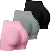 Coume 3 Pack Women Workout Impact Shorts 4.5" Scrunch Butt Lifting High Waisted Seamless Biker Athletic Gym Yoga Shorts
