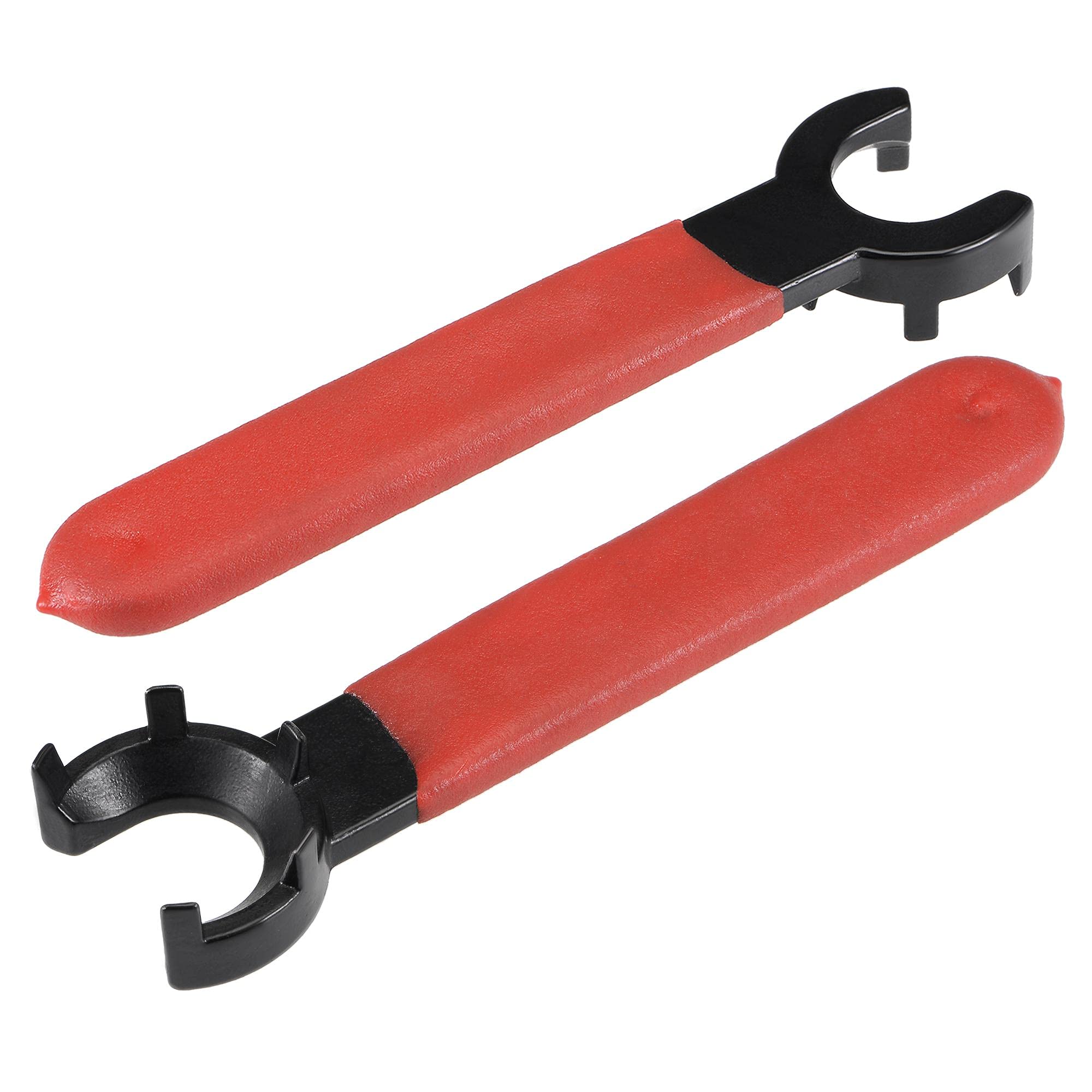 sourcing map Collet Chuck Wrench Spanner for ER25M Clamping Nut Milling Machine Lathe Chuck Holder Tool with Red Non-Slip Handle 2pcs