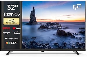 FPD 32 Inch Smart TV, Tizen OS Compatible with Samsung TV Plus, 720p HD WiFi Television with Dolby Audio, HDR 10, HDMI, Bluetooth, Flat Screen Television Built-in Google Cast (2025)