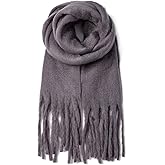 AUSEKALY Women's Scarf Big Colorful Thick Blanket Wrap Winter Oversized Warm Chunky Scarves Solid