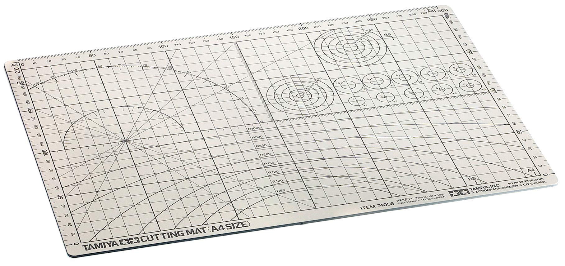 Tamiya 74056 Cutting Mat DIN A4 Grey, Model Making Accessories, Craft Tool, Hobby, Cutting, Model Building Accessories, 300174056