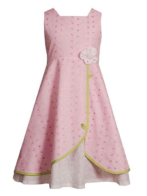Rare Editions Girls PLUS Size LIGHTPINK WHITE GINGHAM