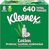 Kleenex Lotion Facial Tissues, 8 Cube Boxes, 80 Tissues per Box