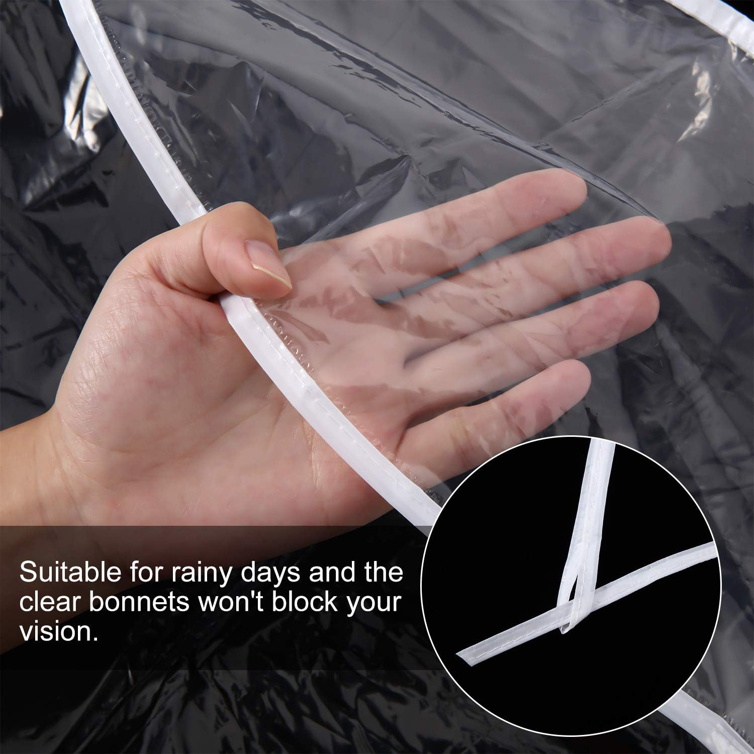 12 Piece Rain Bonnet with Visor Waterproof Clear Bonnet for Women Lady Rain Wear (White) at  Women’s Clothing store