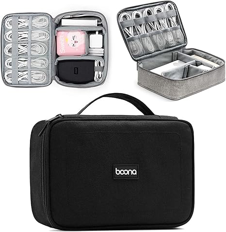 Amazon Co Jp Bemin 収納ポーチ Pc周辺小物用 ガジェットポーチ おしゃれ 収納ケース コンパクト デジタル収納袋 トラベルポーチ エレコム ポーチ 大容量 持ち運び便利 ハードケース 旅行 出張 モバイル ブラック 23 16 6cm ホーム キッチン