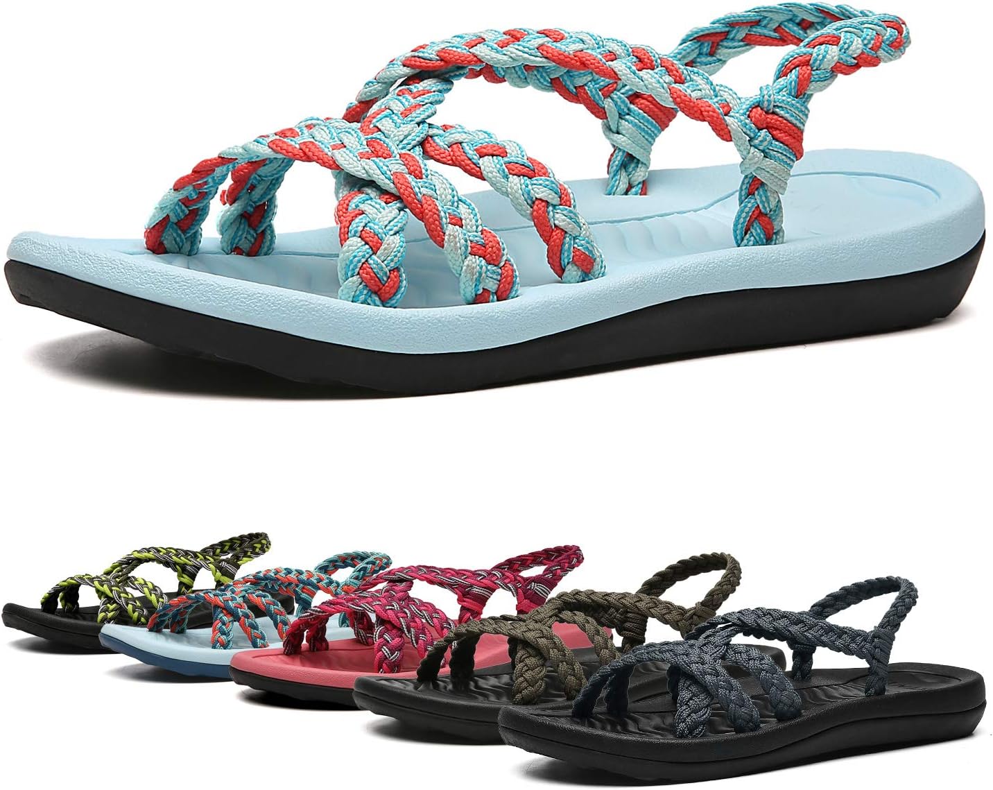 EAST LANDER Women's Comfortable Flat Walking Sandals with Arch Support Waterproof for Walking/Hiking/Travel/Wedding/Water Spot/Beach