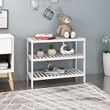 Vencier Bamboo Shoe Rack Natural 3 Tier Easy Assembly Strong Design view 3